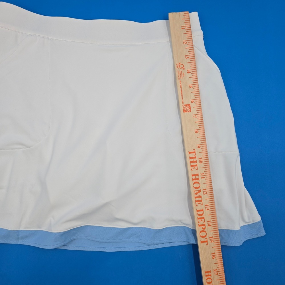 Peter Millar White Blue Trim Performance Golf Tennis Skort Small UPF 50+ - Picture 5 of 7